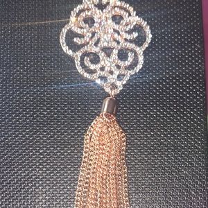 Stunning20 inch rose gold tassel necklace